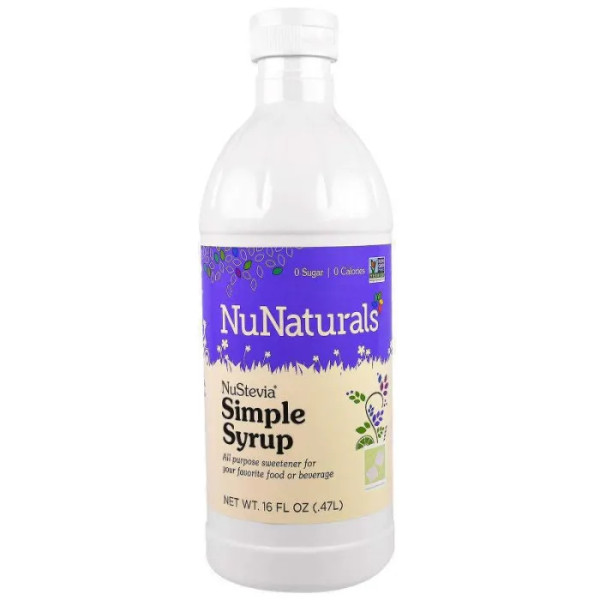 Цукровий сироп, підсолоджувач, Simple Syrup, NuNaturals, NuStevia, 470 мл