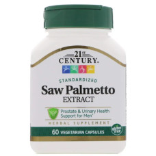 Со Пальметто, 21st Century Saw Palmetto, стандартизированный экстракт, 60 капсул