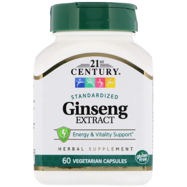 Экстракт женьшеня, Ginseng, 21st Century, 60 капсул
