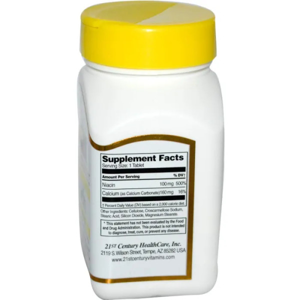Витамин В3, Niacin, 21st Century, 100 мг, 110 таблеток