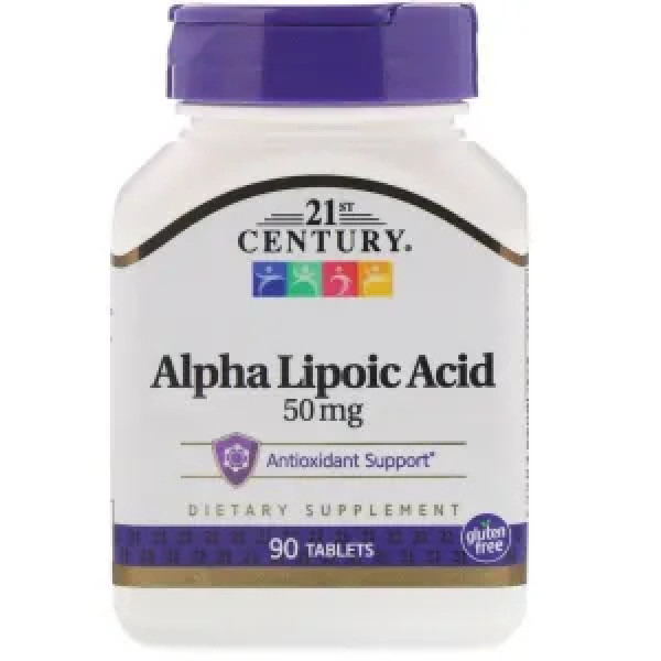 Альфа-ліпоєва кислота, Alpha Lipoic Acid, 21st Century, 50 мг, 90 таб.
