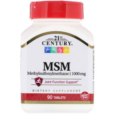Метилсульфонілметан МСМ 1000 мг, 21st Century MSM, 90 таблеток