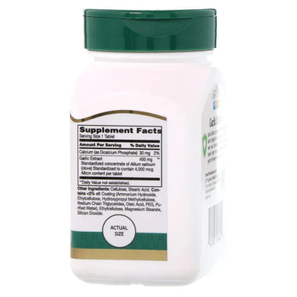 Чеснок, Garlic, 21st Century, экстракт, 60 таблеток