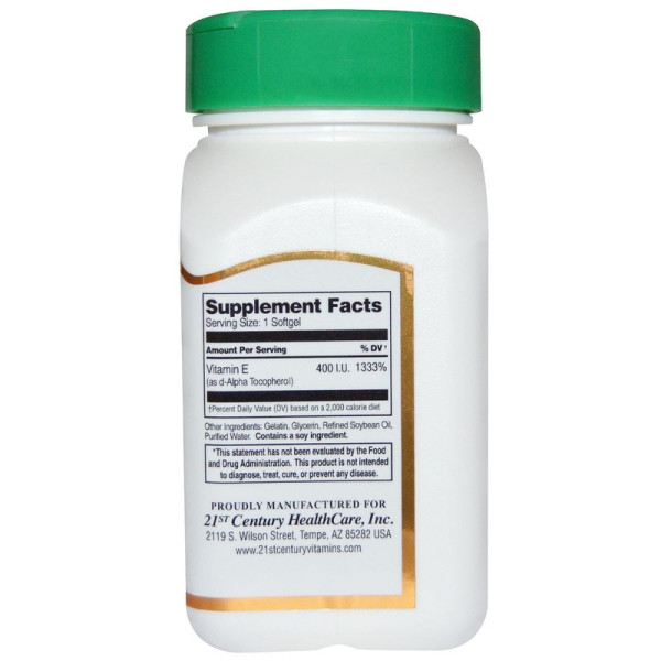 Природний вітамін Е - 400, Vitamin E, 21st Century, 110 кап.