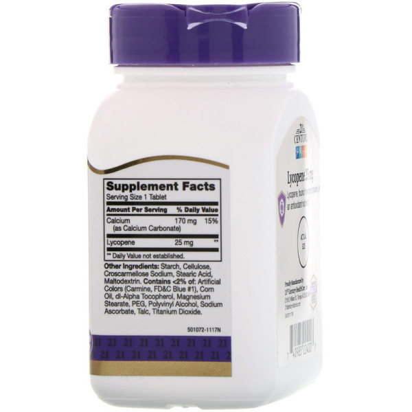 Лікопін (Lycopene), 21st Century, 25 мг, 60 таблеток