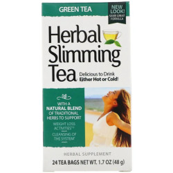Зеленый чай для похудения, 21st Century Herbal Slimming Tea, 24 пак. (45 г)