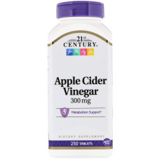 Яблучний оцет сидровий, 21st Century Apple Cider Vinegar, 300 мг, 250 таб.