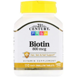 Біотин 800 мкг, 21st Century Biotin, 110 таблеток