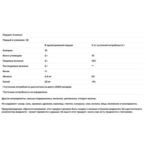 Подорожник, волокна, Psyllium Fiber, 21st Century, 160 капсул
