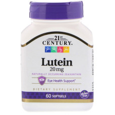 Лютеїн 20 мг, 21st Century Лютеїн, 60 капсул