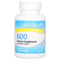 Кальций для костей 600 мг, 21st Century Calcium Supplement, 75 таблеток