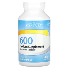 Кальций для костей 600 мг, 21st Century Calcium Supplement, 400 таблеток