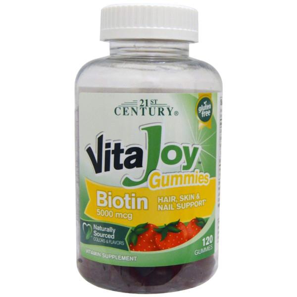 Біотин, Biotin Gummies, 21st Century, 5000 мкг, 120 цукерок
