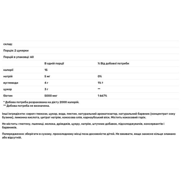 Біотин, Biotin Gummies, 21st Century, 5000 мкг, 120 цукерок