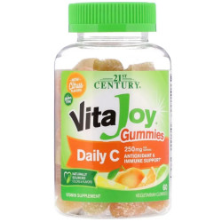 Вітамін C 125 мг жувальні, 21st Century VitaJoy Daily C Gummies, цитрусові, 60 вегетаріанських жувальних таблеток