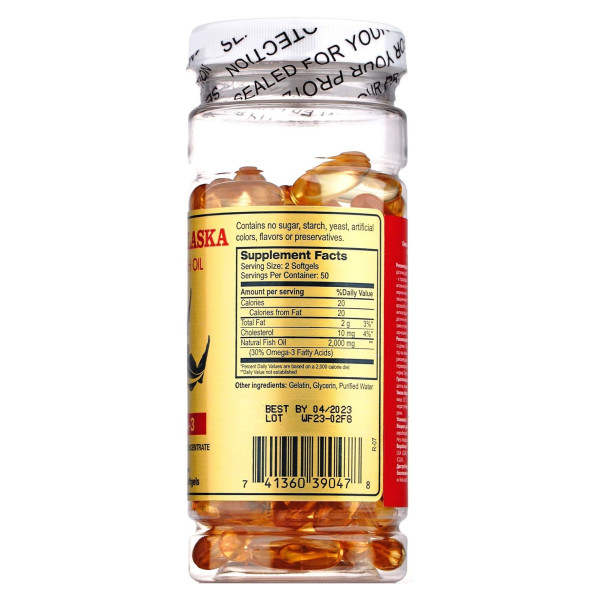 Омега-3 Золота Аляска, Оmega-3, Nu-Health, 100 капсул