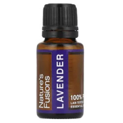 Эфирное масло лаванда 100% чистое, Nature's Fusions Essential Oil Lavender, 15 мл