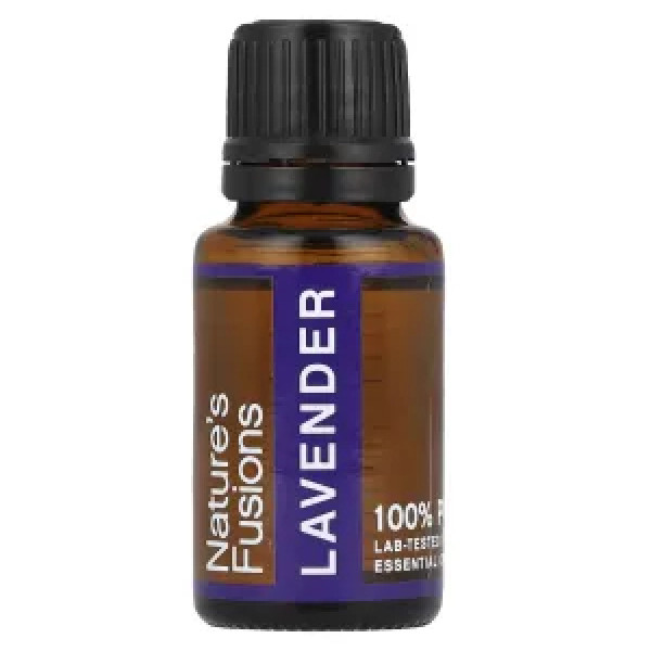 Ефірне масло Лаванда, Essential Oil, Lavender, Nature's Fusions, 100% чиста, 15 мл