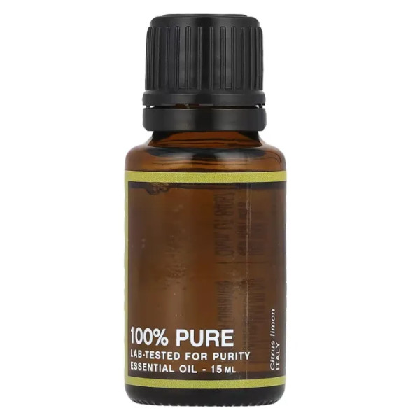 Ефірне масло Лимон, Essential Oil, Lemon, Nature's Fusions, 100% чисте, 15 мл