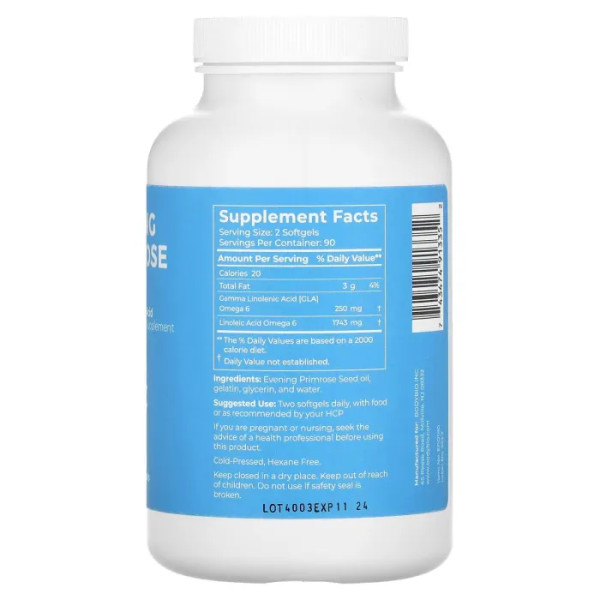 Олія примули вечірньої, Evening Primrose Oil, BodyBio, 180 капсул без ГМО