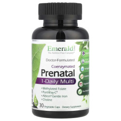Мультивитамины для беременных, Emerald Laboratories Prenatal 1-Daily Multi, 1 в день, коэнзимированные, 30 вегетарианских капсул