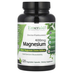 Магний 100 мг, Emerald Laboratories Magnesium, 120 веганских капсул