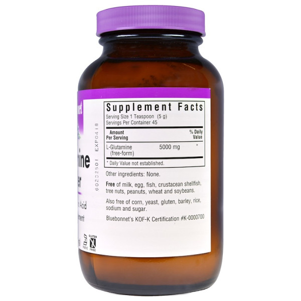L- глютамін, L-Glutamine, Bluebonnet Nutrition, порошок, 228 грам