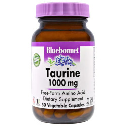 Таурин 1000 мг, Bluebonnet Nutrition Taurine, 50 капсул
