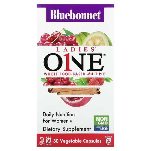 Мультивітаміни для жінок, Ladies' ONE, Bluebonnet Nutrition, 30 рослинних капсул