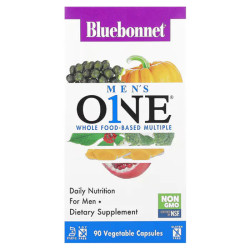 Мультивітаміни для чоловіків, Men's ONE Whole Food-Based Multiple Bluebonnet Nutrition, 90 вегетаріанських капсул