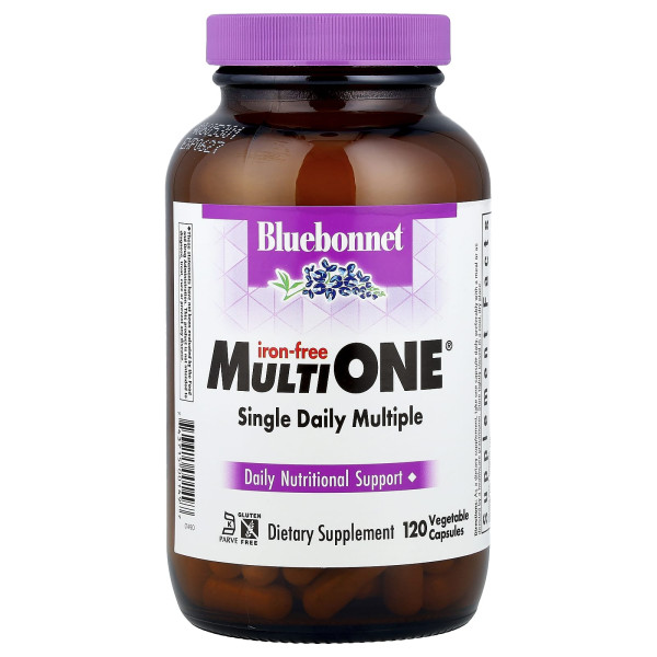 Мультивітаміни без заліза, Multiple, Bluebonnet Nutrition, 120 рослинних капсул