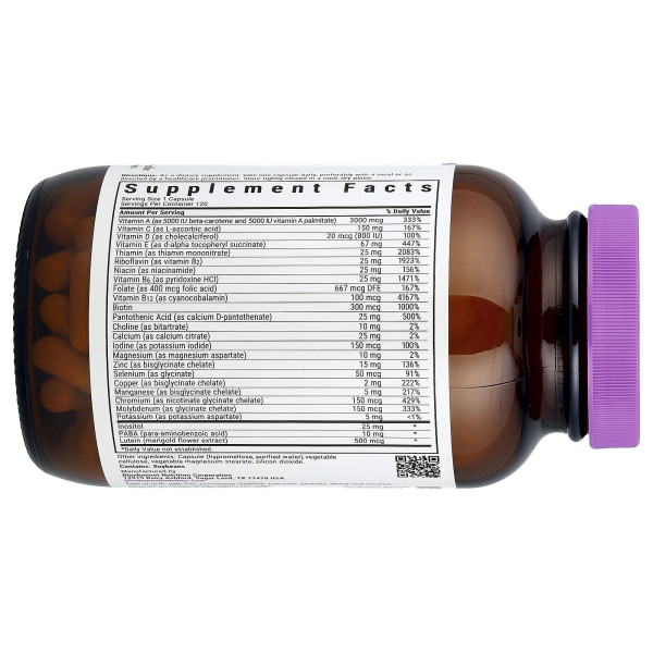 Мультивітаміни без заліза, Multiple, Bluebonnet Nutrition, 120 рослинних капсул