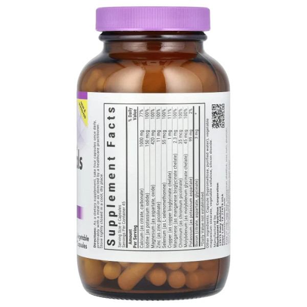 Мультимінерали та бір, Multiminerals & Boron, Bluebonnet Nutrition, без заліза, 180 рослинних капсул