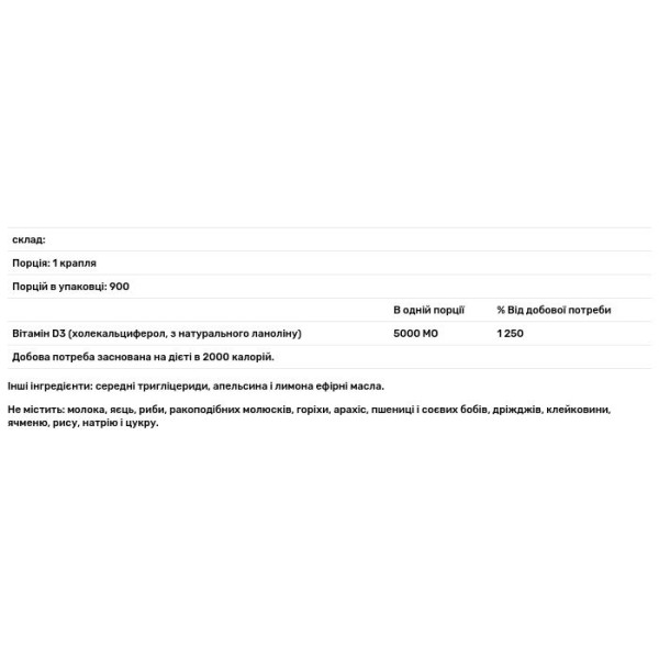 Вітамін D3 (цитрусовий смак), Liquid Vitamin D3, Bluebonnet Nutrition, краплі, 5000 МО, 30 мл