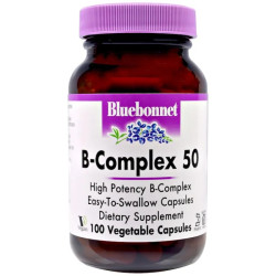 В комплекс B50, Bluebonnet Nutrition B Complex 50, 100 капсул