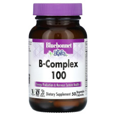 Вітаміни групи B-100, Bluebonnet Nutrition B-Complex 100, 100 вегетаріанських капсул