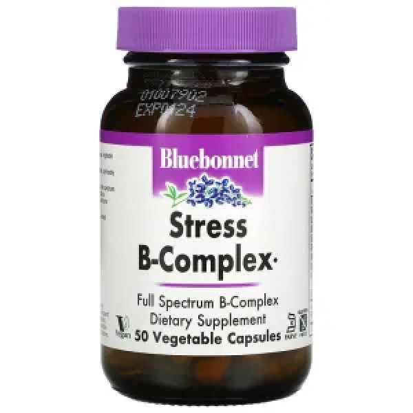 Комплекс В – стрес, Stress B-Complex, Bluebonnet Nutrition, 50 вегетаріанських капсул