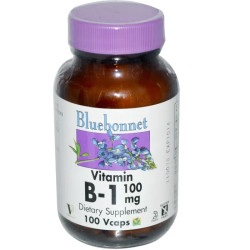 Тиамин (Витамин B-1), Bluebonnet Nutrition, Витамин B1, 100 капсул