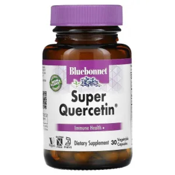 Кверцетин, Super Quercetin, Bluebonnet Nutrition, 30 вегетаріанських капсул