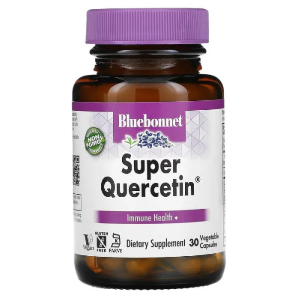 Кверцетин, Super Quercetin, Bluebonnet Nutrition, 30 вегетаріанських капсул