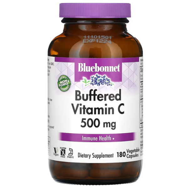 Вітамін С буферизований, Buffered Vitamin C, Bluebonnet Nutritions, 500 мг, 180 капсул
