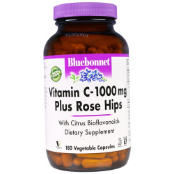 Витамин С 1000 мг с шиповником, Bluebonnet Nutrition Vitamin C-1000, 180 капсул