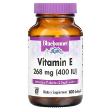 Вітамін Е 268 мг (400 МО), Bluebonnet Nutrition Вітамін Е, 100 гелевих капсул