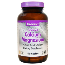 Кальций и магний, Bluebonnet Nutrition Calcium Magnesium, хелат, 120 капсул
