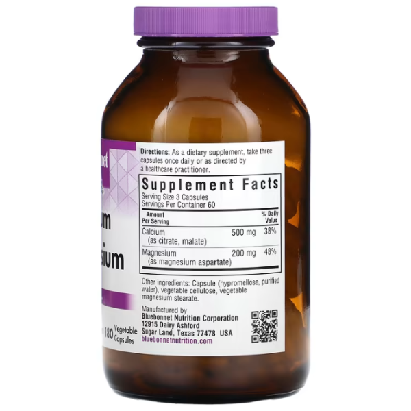 Цитрат кальцію, магній (Calcium Magnesium), Bluebonnet Nutrition, 180 капсул