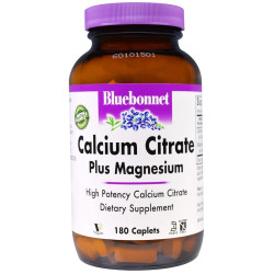 Цитрат кальцію + магній, Bluebonnet Nutrition Calcium Citrate, 180 капсул