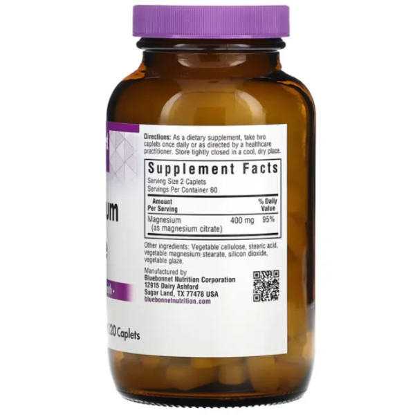 Магній цитрат, Magnesium Citrate, Bluebonnet Nutrition, 120 капсул