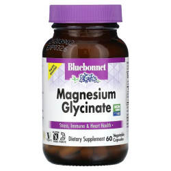 Магний глицинат, Bluebonnet Nutrition Magnesium Glycinate, 60 растительных капсул
