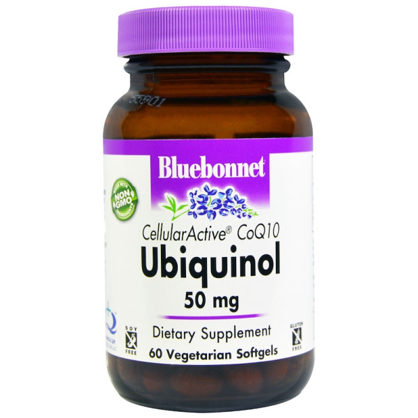 Убіхінол CoQH, Ubiquinol, Bluebonnet Nutrition, 50 мг, 60 капсул