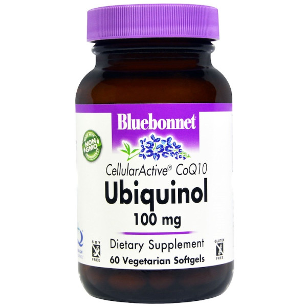 Убіхінол CoQH, Ubiquinol, Bluebonnet Nutrition, 100 мг, 60 капсул
